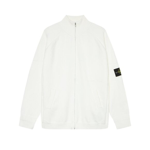 Stone Island White Full-Zip Sweater - Picture 1 of 2